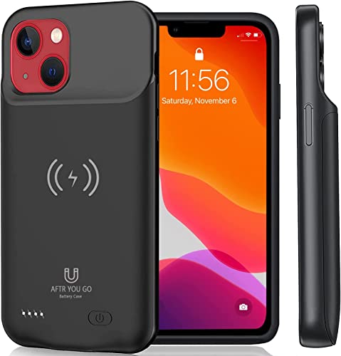 Aftryougo Battery Case For Iphone 13/13 Pro 6.1Inch,8000Mah Qi Wireless Charging Compatible Extended Power Case, Model:zhx-642 Black #TOP1