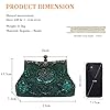 CORIOS Vintage 1920s Perle Sac de Soirée Floral Embrayage Paillettes Pochette pour Femme Sacs à Main D'épaule de Mariée Élégant Sacs Fourre-Tout pour Cocktail Ceremonie Fête Mariage Vert #2