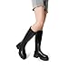 DREAM PAIRS Knee High Boots, Comfortable Chunky Platform Round-Toe Side Zip Boots for Women,Size 8,Black,SDKB2301W