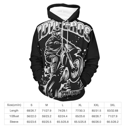 Sweatshirt motocross unisexe avec capuche manches longues pull sport taille S