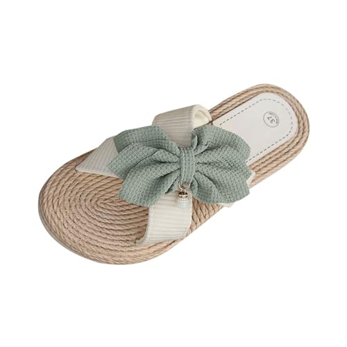 Pantoufles plates bout rond femme à nœud ouvert pour soulager les pieds fatigués