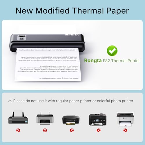 Image of Rongta Thermal Printer Paper 8.5x11 Inches 200 Sheets, Single US Letter Size,Compatible with Portable Printer, Printing Thermal Paper for F81, F82, PN81, 200 Sheets