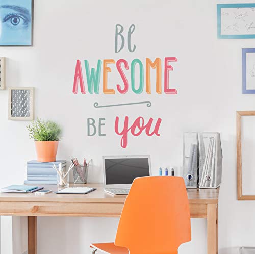 Paper Riot Co. Inspirational Wall Stickers "Be Bright, Be Happy, Be Youtiful, Be Awesome, Be You, Be Bold" Inspirational Positive Motivational Removable Adhesive Decals For Classroom Kids Room Nursery Bedroom Home Decor #TOP1
