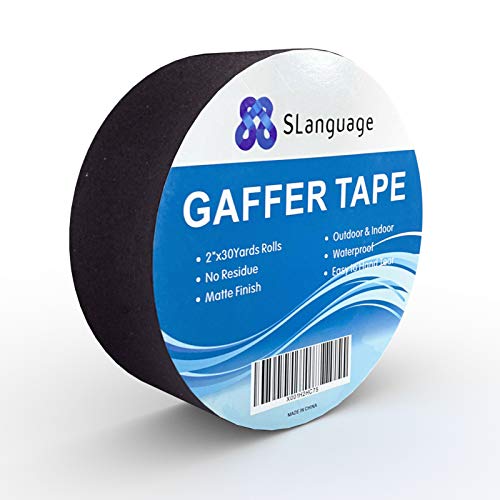 Image of SLanguage Professional Grade Black Gaffer Tape, 2 Inch X 30 Yards, Residue Free,Easy to Tear Pro Gaff Tape for Photographers, Film, Television Production and Industrial Staging Work