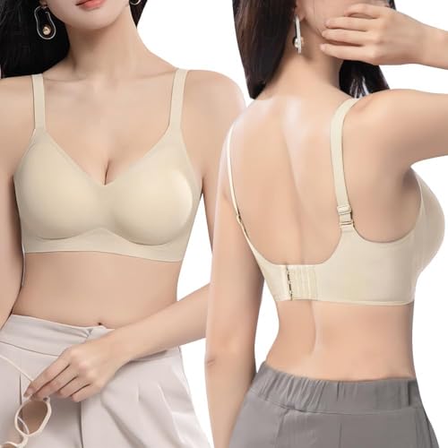 KBRPEY Sujetador Push Up para Mujer Espalda en U Super Suave Tirantes Regulables Baja Espalda Descubierta Moda Invisible Cómodo Sosten Sin Costuras Ajustable