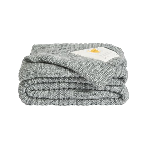 UnHide Melange Knit Blanket, Textured and Ultra-Soft Wool Throw Blanket