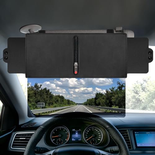 Veharvim Sun Visor Extender for Car (Polarized UV400 PC Lens 2 Side Sunshade) Car Visor Extender Sun Blocker Visor Extender Attachment Anti-Glare for Safe Driving
