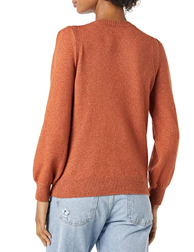 Image of Amazon Essentials Women's Relaxed-Fit Soft Touch Long Sleeve Pleated Shoulder Crewneck Sweater