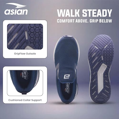 Image of ASIAN Wonderwalk Pro-13 Men's Walking Shoes | Lightweight, Breathable Sneakers with Arch Support, Cushioned Comfort & Durable Grip for Daily Walks