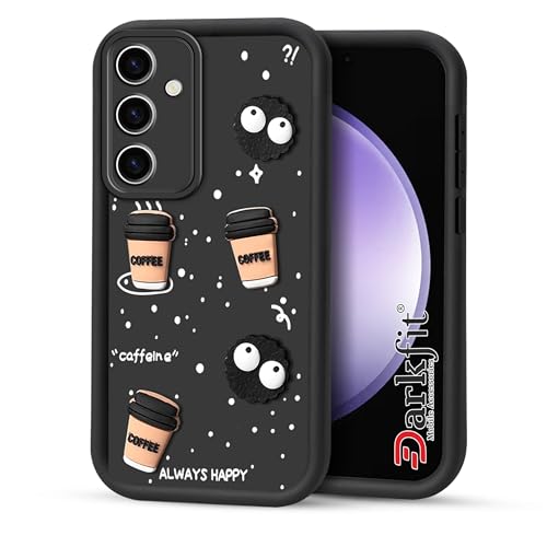 Image of Back Case Cover Compatible with Samsung Galaxy S25 5G | Cute Fun Cartoon Ball 3D Coffee Silicone Case | Body Protection | Camera Protection | Shock Proof | Color Black | Pack of 1