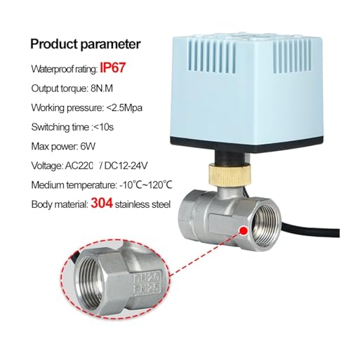 Válvula de bola motorizada e impermeable IP67 de acero inoxidable para control fluido 4