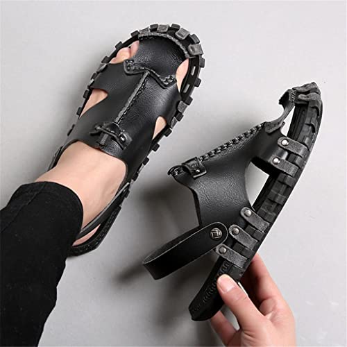 Handmade Sandals Solid Outdoor Beach Shoes Male Lightweight Breathable Non-Slip Man Casual Sandals(OneColor,39)4