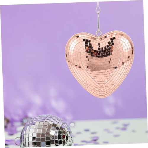 MAGICLULU Espejo en forma de corazón para disco colgante, decoración moderna para boda y fiestas con efecto giratorio brillante miniatura 6