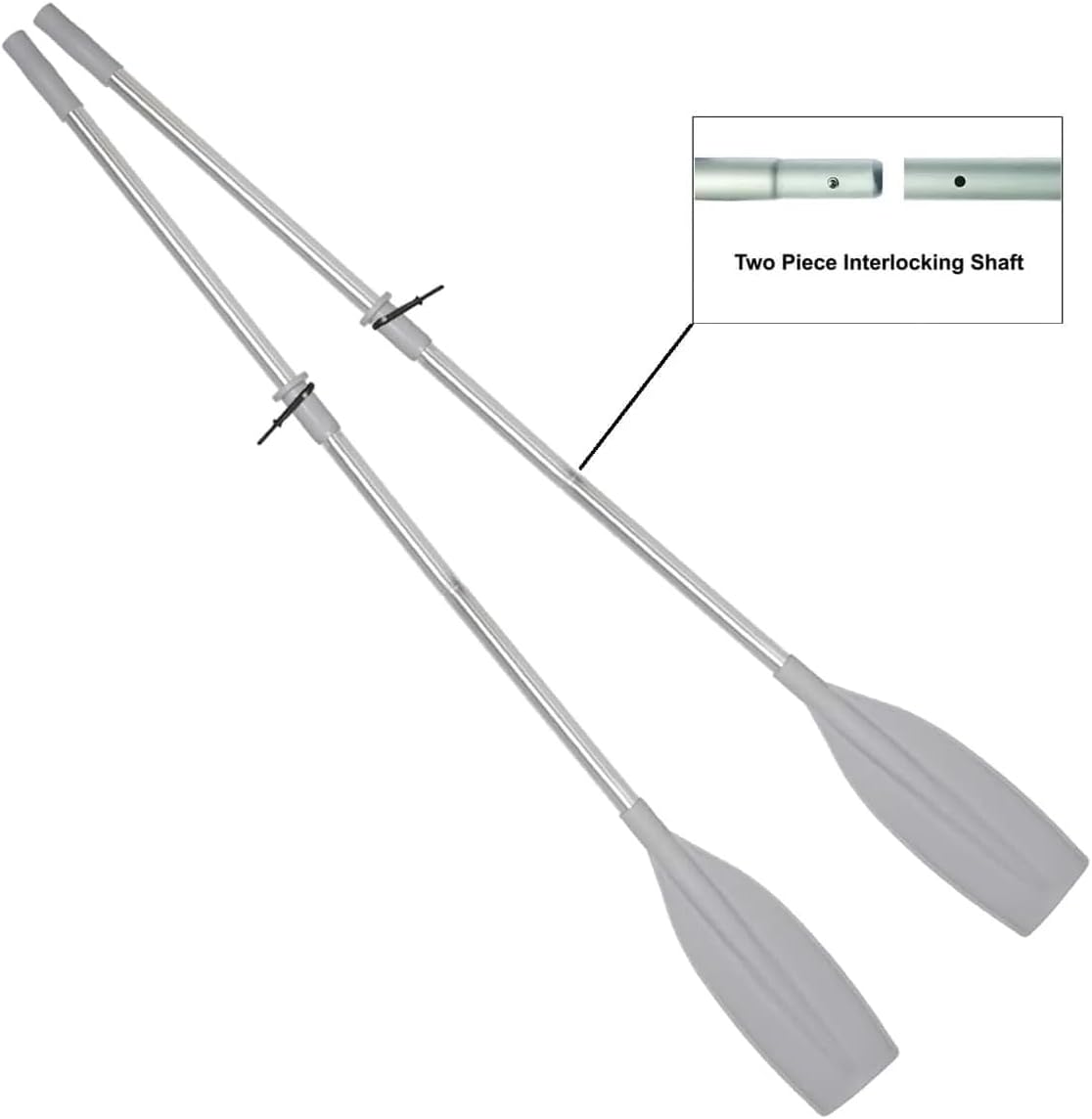 Oceansouth Heavy Duty Pair of Oars 78" Long with Oar Locks, Split Shaft.