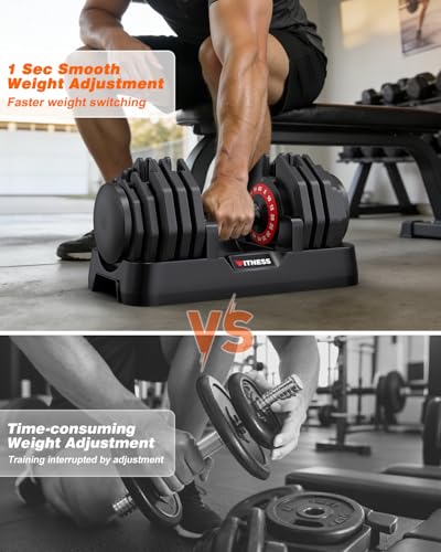 Image of Rendpas Adjustable Dumbbell Set, Quick Adjust Free Weights for Home Gym
