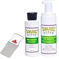 My Hair Helpers Head Lice Solution Kit with Nit Comb, Dimethicone Oil, and Mousse, Lice Treatment Easy at Home Use, for 1-2 Kids