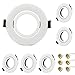 KYOTECH Cornice Faretto Incasso GU10 Orientabile Portafaretto da Incasso Bianco,Per GU10, alogeno e MR16, Faretti led da incasso per cartongesso incl. portalampada GU10,Set da 6 (Rotondo)