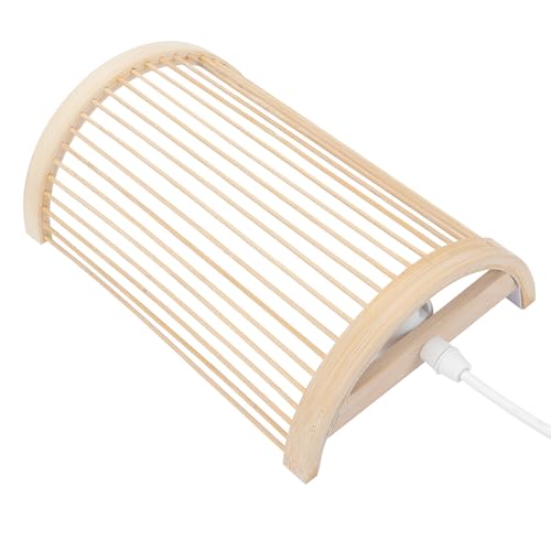 Homoyoyo Lámpara de Pared de Bambú Tejida Artesanal Luz de Noche para Interiores Diseño sin Bombilla Estilo Rústico Chino para Restaurante Salón y Dormitorio