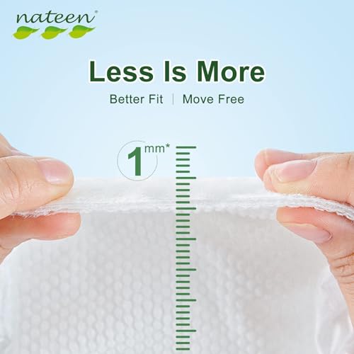 Image of Nateen Premium Baby Diapers, Overnight Use Disposable Diapers for Sensitive Skin, Ultra Thin Diapers with Comfortable Fit. (Size 3 (Medium), 144, Count), White