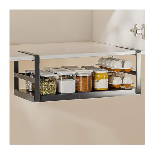 Cesta de almacenamiento colgante de metal, organizador debajo del estante para cocina, oficina, despensa, baño, armario