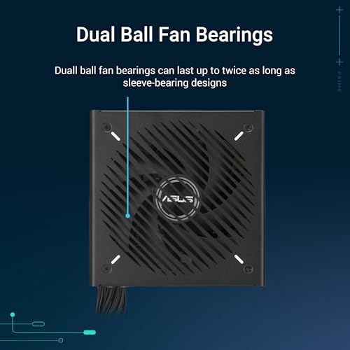 Image of ASUS Prime 650W Bronze PSU Brings efficient and Durable Power delivery to All-Round PCs, and Gaming rigs, with 80+ Bronze Certification, Dual Ball Fan Bearings, Etched Cables and an 6-Year Warranty