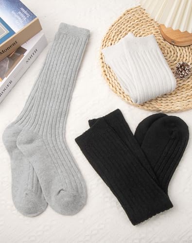 Loritta Wool Socks for Women Winter Warm Long Scrunch Sock Cable Knit Knee High Boot Slouchy Socks2