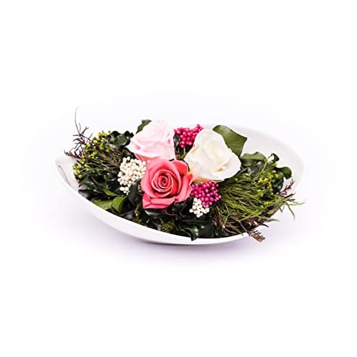 Rosen-Te-Amo, Dia de la Madre Regalos Originales || Ramo de Rosas eternas perfumadas | Maceta cerámica | Caja Regalo refinada || Decoracion Flores Naturales Domicilio Hecho a Mano follaje Natural