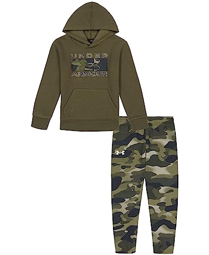 Image of Under Armour Boys' 2-Piece Hoodie Set, Pullover Sweatshirt and Fleece Pants
