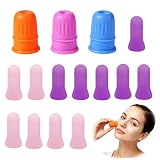 SIXHAOBU 15 Piezas Ventosas Faciales Juego de Ventosas Masaje de Silicona Anticelulitica Ventosa Celulitis para masaje facial, circulación sanguínea