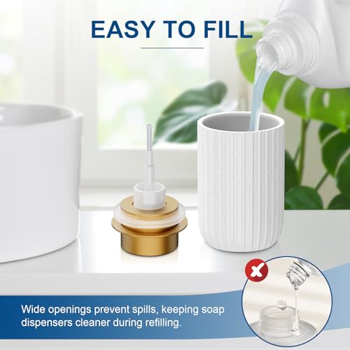 Image of Ceramic Foaming Soap Dispenser, 12 oz Bathroom Foam Hand Soap Dispenser, Refillable Lotion Soap Dispenser with Removable Pump for Kitchen Hand Wash Dispenser, Modern Home Decor (Speckled White)