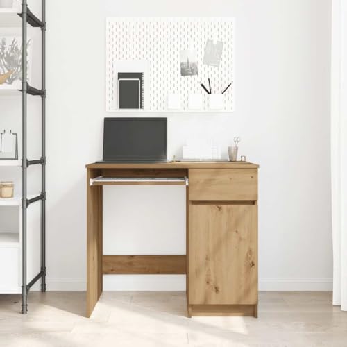 Bureau en chêne pour ordinateur avec rangement de studio - 4