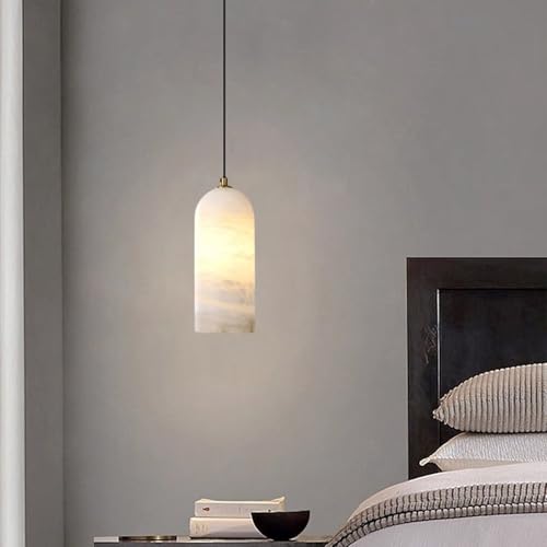 Suspension en albâtre et marbre blanc de luxe E14 pour îlot