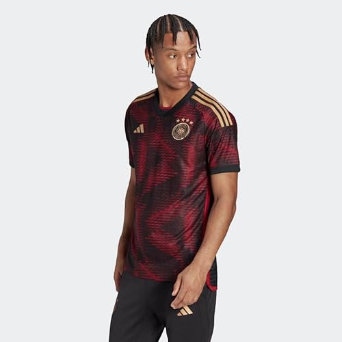 Adidas Camiseta de fútbol para Hombre de Alemania 2022, Negro/Rojo, Large