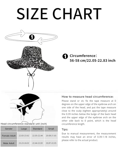 Sombrero de sol leopardado con ala ancha para mujer miniatura 7