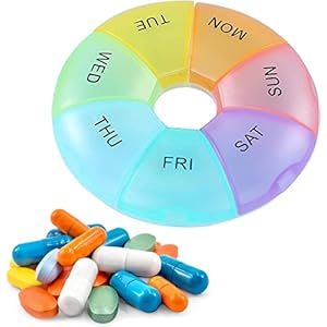 Tablettenbox 7 dagen klein, praktische en herbruikbare pillendoos, 7 vakken, medicijndoos, gemakkelijk te openen, draagbaar voor onderweg
