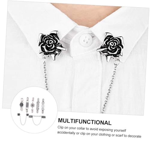 7 Broches para ropa vintage Yardwe y clips de aleación retro para cuello 4