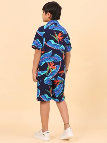 Image of Ninos Dreams Boys Cotton Rayon Halfsleeves Coord Set with Shirt & Shorts /Boys Vacation wear /boys co ord set /Boys Tropical print Shirt & Shorts set /Boys Clothing Set
