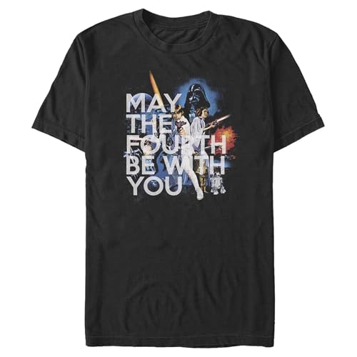Star Wars Original Quatrième T-Shirt Homme Noir Casual en Coton Col Rond