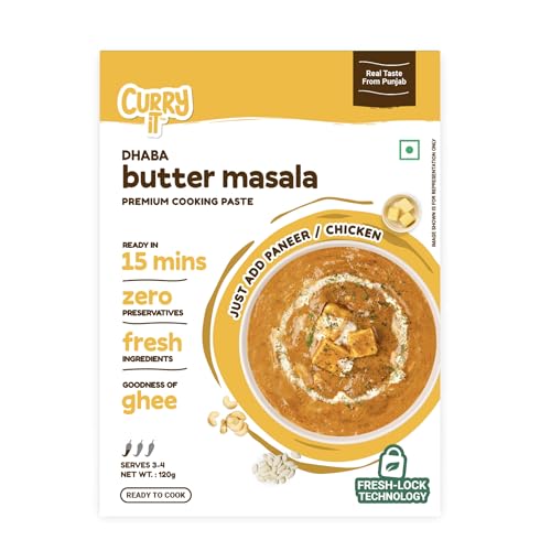 Image of CURRYiT Dhaba Style Butter Masala Curry Paste | Ready to Cook in 15 mins | Make Butter Chicken | Shahi Paneer Masala | Tikka Gravy Masalas | Made with Ghee | No Preservatives 120g