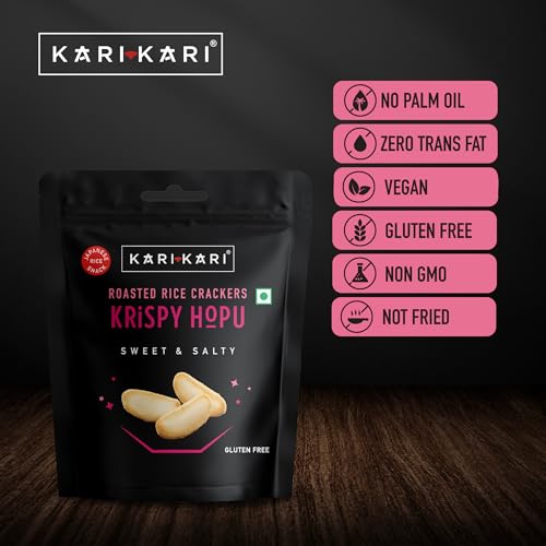 Image of Kari Kari Krispy Hopu Rice Cracker | Sweet and Salty Flavour | Crispy Japanese Snack | Roasted, Non-fried, Gluten-Free | Healthy Snacks | 100% Vegetarian | 7 PM Snack (40g x Pack of 1)