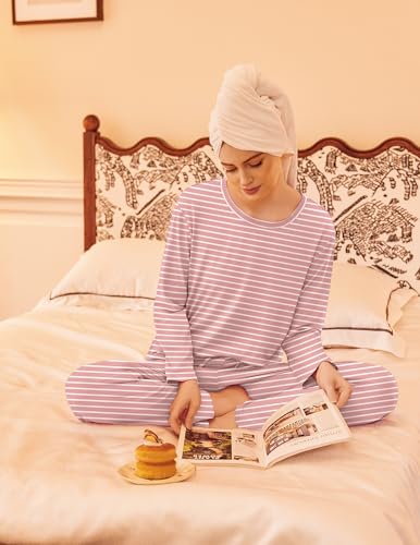 Ekouaer 2 Pack Womens Pajama Sets Long Sleeve Long Pants Pjs Loungewear - image 4