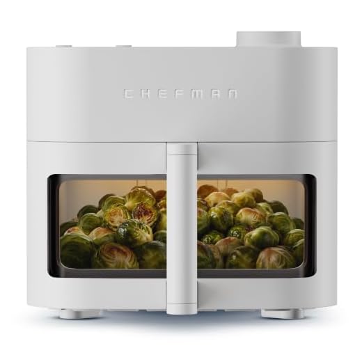 Chefman Crispinator Air Fryer 7-in-1 with 8 Qt Capacity, 450°F Max Temp & TurboFry Pro Technology for Fast, Even Results, Bake, Broil, Dehydrate, Viewing Window, Nonstick Ceramic-Coated Basket