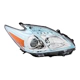Fits 2010 2011 For Toyota Prius Halogen Headlights Assembly, 12V Front Right Side Head Light, Passenger Side Headlamp Black Housing Clear Lens Direct Replacement-8113047211(Bulb Not Included)