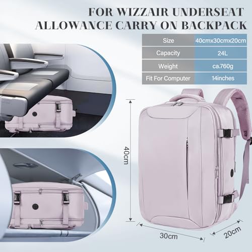 Hayayu Bagage Cabine 40x30x20 Sac À Dos Voyage Cabine Avion 24L – vue 3