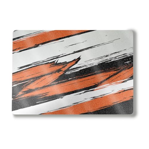 Image of Glossy Glitter Laptop Skin Compatible with Alienware M18 R2 (2024) - Grunge Orange - Premium 3M Vinyl Protective Wrap Decal Cover - Easy to Apply | Crafted in The USA by MightySkins