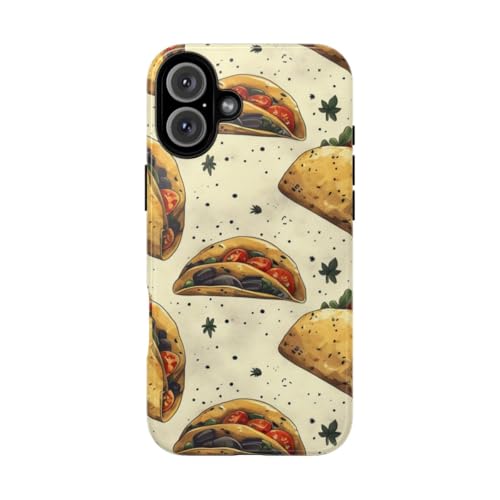 Coque rigide brillante iPhone 16 Plus antichoc motif taco aux herbes