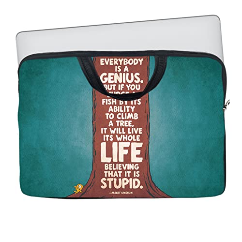 Image of TheSkinMantra Chain Laptop Sleeve Bag Compatible with Laptop /Macbooks /Chrombook /Notebook /Zbook (13.3 Inch [Handle], Albert Einstein)