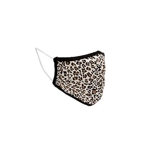 Bodico Cute Cheetah Print Cotton Fabric Reusable Face Mask for Adults, Brown 1 count
