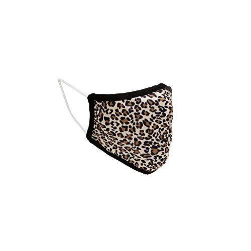Bodico Cute Cheetah Print Cotton Fabric Reusable Face Mask for Adults, Brown 1 count