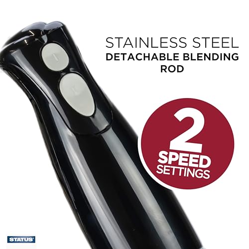 STATUS Concord Hand Blender, 200 W Corded Stick Blender with 2 Speed Settings, Stainless Steel Blade and Detachable Rod, Lightweight and Compact, Black (CONCORD1PKB4) - Image 6